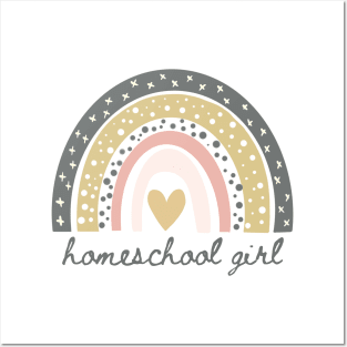 Homeschool Girl Rainbow Posters and Art